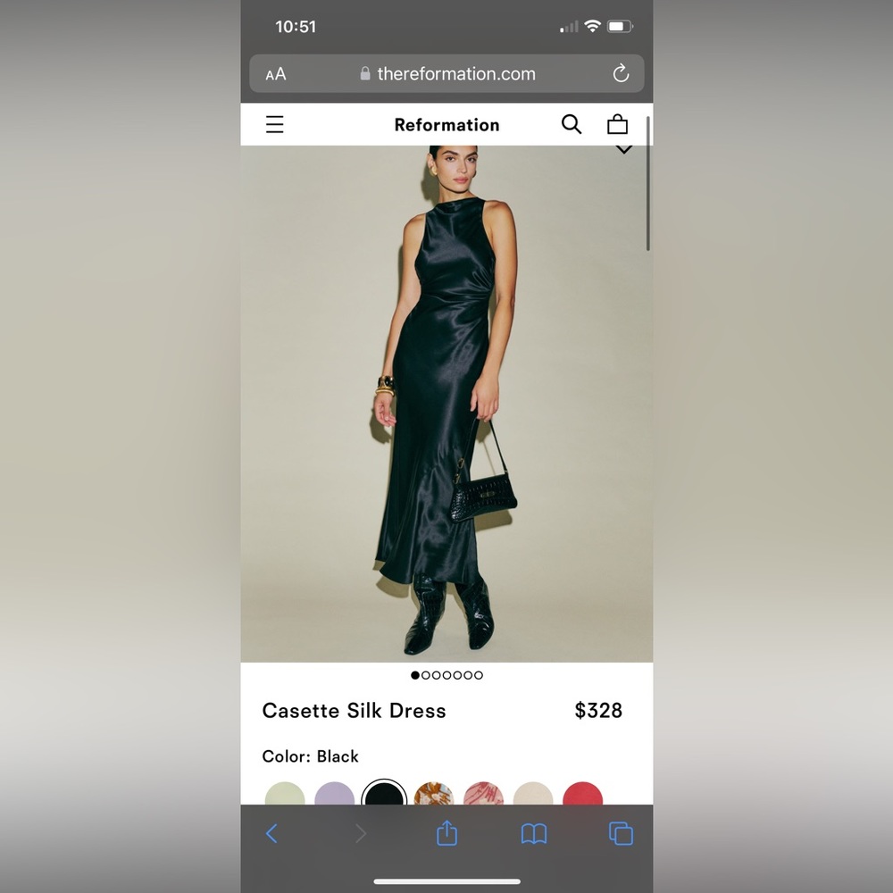 Reformation Casette Silk Dress